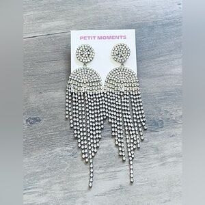 New Petite Moment sparkling crystal long dangling earrings